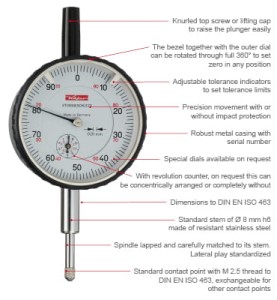 Czujnik zegarowy KM4TOP 0,01mm/3mm 10153 KAFER