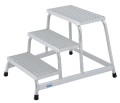 Krause schodki montażowe ze stopniami z kraty aluminiowej 1x3