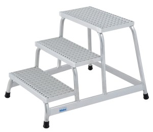 Krause schodki montażowe ze stopniami z kraty aluminiowej 1x4