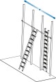 Krause 125101 aluminiowa drabina ze stopniami, z hakami do zawieszania na prowadnicach 1x6