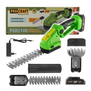 Procraft Akumulatorowe nożyce do trawy i żywopłotu 20V PGH2100