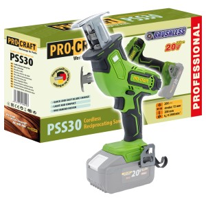 Procraft Akumulatorowa piła szablasta 20V PSS30-BB (bez akumulatora i ładowarki)