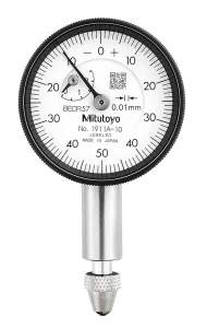 Czujnik zegarowy, tylka ścianka z uchem, typ ISO Łożysko kamienne, 2,5mm, 0,01mm Mitutoyo 1911A-10