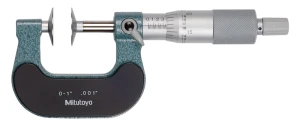 Mikrometr analogowy calowy 0-1", talerzykowy z końcówkami ze stali hartowanej 20 mm 123-125 Mitutoyo