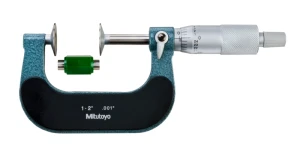 Mikrometr analogowy calowy 1-2", talerzykowy z końcówkami ze stali hartowanej 20 mm 123-127 Mitutoyo