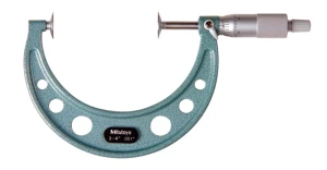 Mikrometr analogowy calowy 3-4", talerzykowy z końcówkami ze stali hartowanej 20 mm 123-128 Mitutoyo