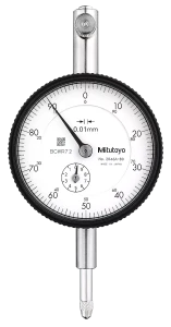 Czujnik zegarowy, tylka ścianka z uchem, typ ISO Typ ze wskazaniem wartości szczytowej, 10mm, 0,01mm Mitutoyo 2046A-80