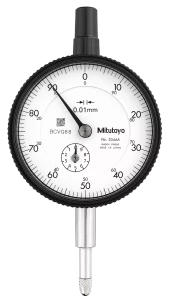 Czujnik zegarowy, płaska pokrywa tylna, typ ANSI/AGD Łożysko z kamienia szlachetnego, 10 mm, 0,01 mm Mitutoyo 2046AB-11