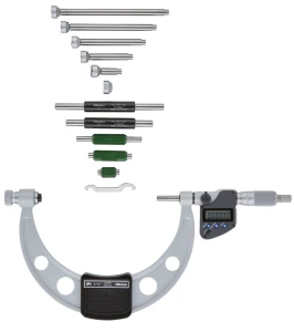 Mikrometr cyfrowy 0-6", cale/ mm, 6 kowadełek w zestawie Mitutoyo 340-351-30
