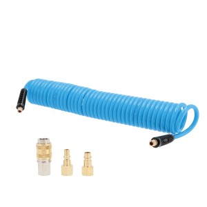  AIRPRESS Wąż pneumatyczny spiralny PU uzbrojony 10 m fi 8 x 12 mm 1/4" 10 bar 4304226