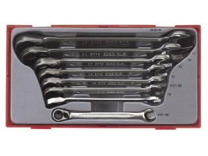 Zestaw kluczy płasko-oczkowych zapadkowych calowych 8szt. TT6508RAF  109730200  TENGTOOLS