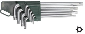  Zestaw 9 kluczy trzpieniowych TORX  z otworem długich  09702 SATA   