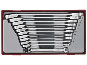 Zestaw kluczy płasko-oczkowych zapadkowych 8-19mm 11szt. TT6511R  186740106  TENGTOOLS