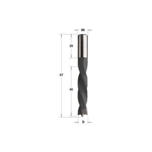Wiertło CMT NP HW D=5,55 I=40 L=67 S=8x20 RH