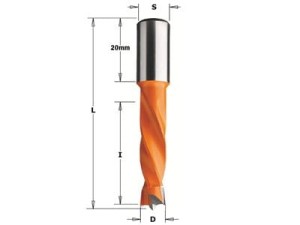 Wiertło CMT HW NP D=8 I=30 L=57,5 S=10x20 LH
