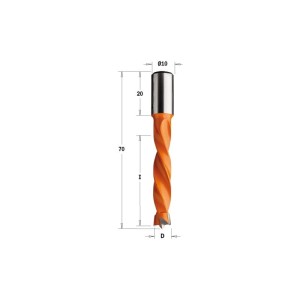 309.120.12 Wiertło HW NP D=12 I=43 L=70 S=10x20 LH