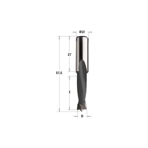 CMT Wiertło NP HW D=4,5 I=27 L=57,5  S=10x27 RH, 310.045.11