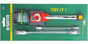 SATA  09075 klucze płasko - oczkowe z podwójną grzechotką Gearwrench  zestaw 3 szt.