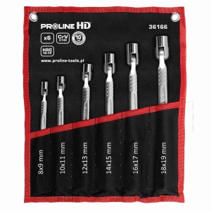 PROLINE HD 36166 Zestaw kluczy nasadowych przegubowych 6szt. 8-19mm CrV
