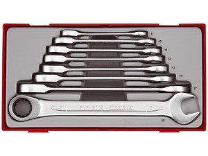 Zestaw kluczy płasko-oczkowych z zapadką 8-19mm 8szt. TT6508RS-P  166720102 TENGTOOLS