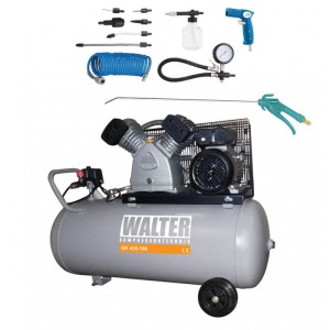 WALTER GK 420-2,2/100 P Żeliwna sprężarka tłokowa na zbiorniku poziomym