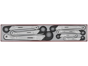 Zestaw kluczy oczkowych zapadkowych otwieranych 13-32mm 7szt. TTXQRS07 186780102  TENGTOOLS