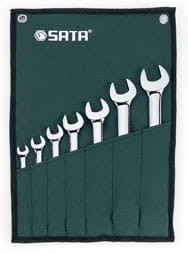 Zestaw 7 kluczy  płaskich  dwustronnych w saszetce 6-21mm 09073 SATA  