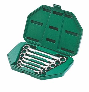 Zestaw kluczy oczkowych dwustronnych z  grzechotką 8-19mm 6szt.  09025  SATA