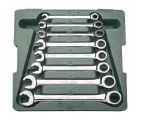 Zestaw kluczy płasko-oczkowych  z podwójną  grzechotką  8-19mm 8szt.   09079   SATA     