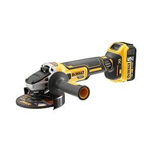 Szlifierka kątowa XR Li-Ion 125mm z silnikiem bezszczotkowym 18 V, włącznik suwakowy (z 2 akumulatorami 5.0Ah, ładowarką i kufrem) DCG405P2 DeWalt