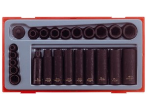 Zestaw nasadek maszynowych 6-19mm   1/4" i 3/8" 24szt. TT9024  132470105  TENGTOOLS