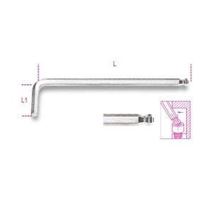 Klucz trzpieniowy kątowy, z końcówką kulistą, chromowany  96BPC,  7mm  000960353   BETA  