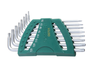  Zestaw 8 kluczy trzpieniowych TORX z otworem długich  09701 SATA     