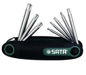  Zestaw 8 kluczy trzpieniowych TORX składanych w oprawie 09123  SATA  
