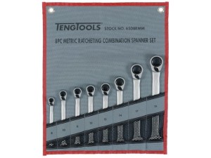 Zestaw kluczy płasko-oczkowych zapadkowych 8-19mm 8szt. 6508RMM  167150101  TENGTOOLS