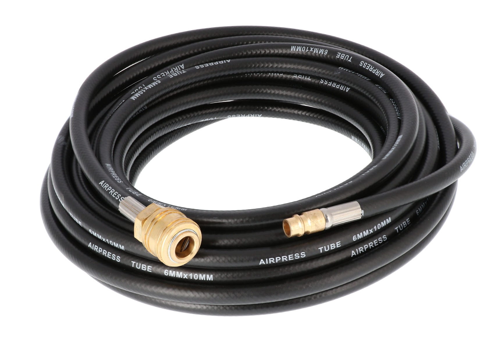 AIRPRESS 40460 Wąż pneumatyczny gumowy 10 x 6 mm 10 m okuty