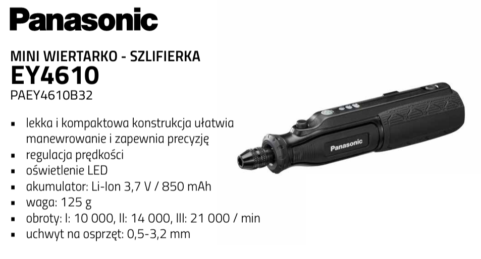 Panasonic PAEY4610B32 Mini wiertarko - szlifierka EY4610
