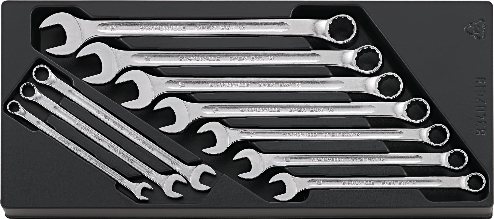 STAHLWILLE 96401007 Zestaw kluczy płasko-oczkowych 8-19mm 10szt. 14/10 KT