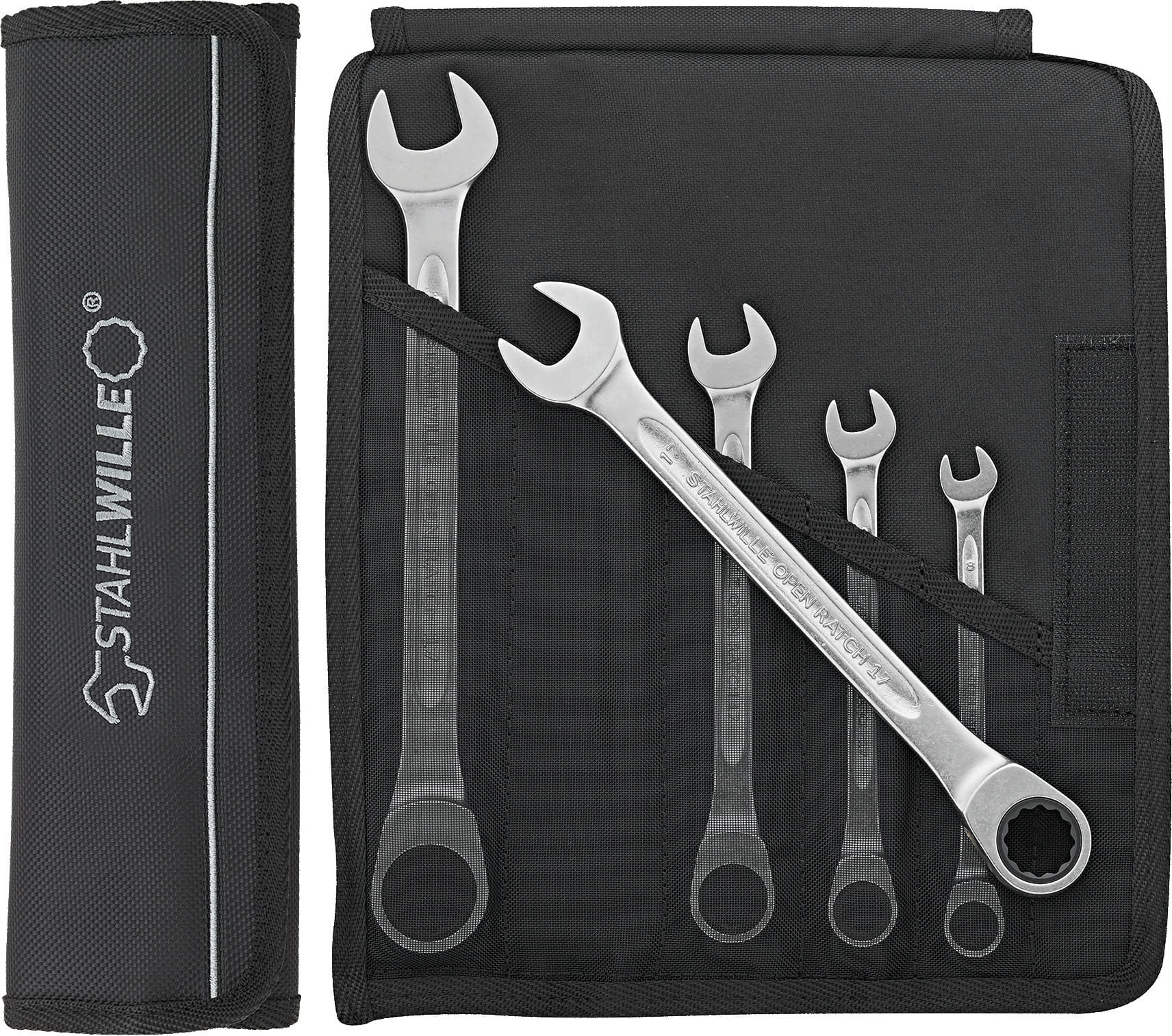 STAHLWILLE 96401705 Zestaw kluczy płasko-oczkowych z grzechotką 8-19mm 5szt. 17F/5