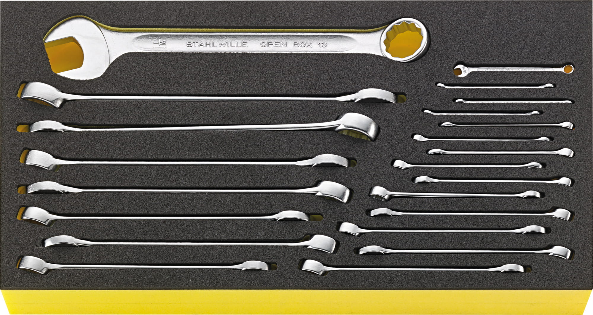 STAHLWILLE 96830125 Zestaw kluczy płasko-oczkowych 3/16"-1.1/16" 22-el TCS WT 13A/22