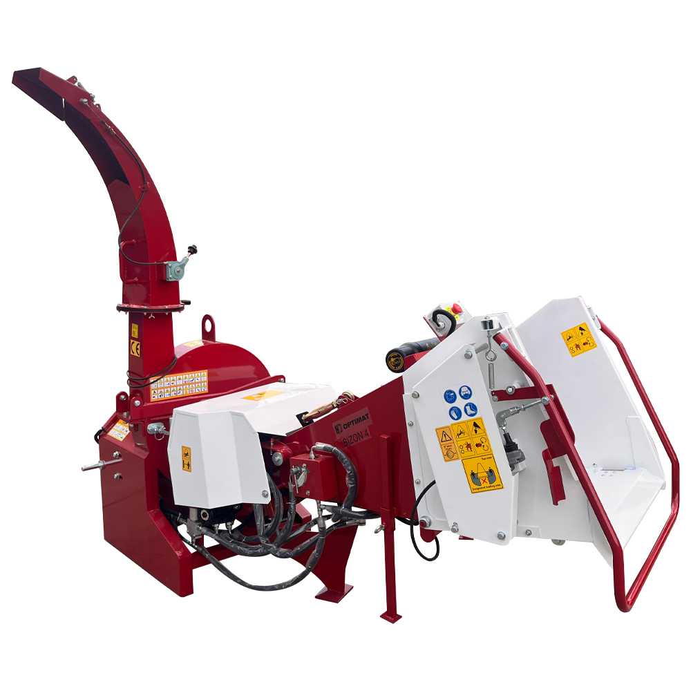 OPTIMAT Rozdrabniacz rębak do gałęzi drewna 120mm na WOM z układem hydraulicznym pompą i zbiornikiem oleju BIZON 4 1078529