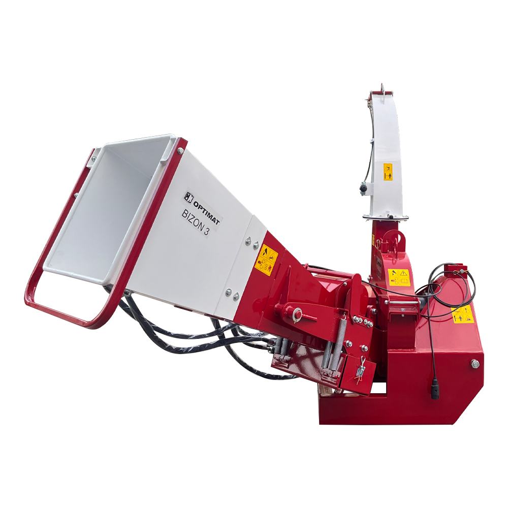 OPTIMAT Rozdrabniacz rębak do gałęzi drewna 100mm na WOM z układem hydraulicznym pompą i zbiornikiem oleju BIZON 3 1078528