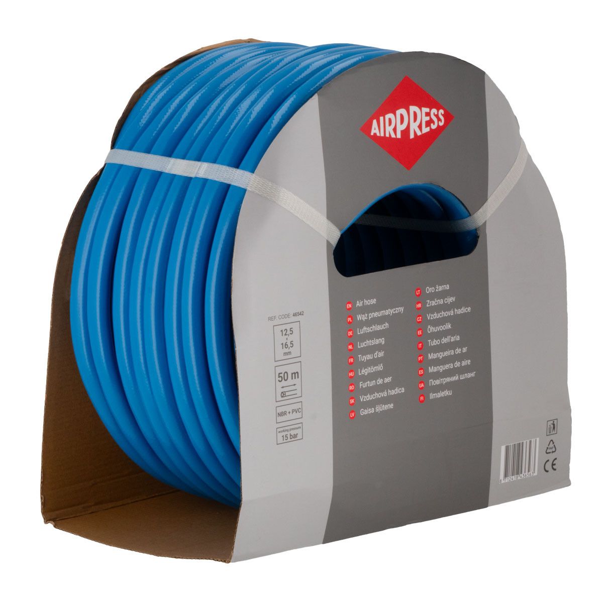 AIRPRESS Wąż pneumatyczny hybrydowy NBR+PVC 12,5 x 16,5 mm 15 bar 50 m 46542