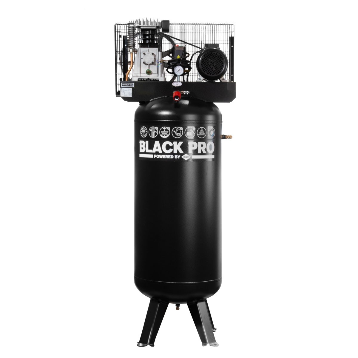 AIRPRESS Kompresor dwutłokowy Black Pro B3800B 10 bar 4 KM/3 kW 368.2 l/min 200L pionowy 360111