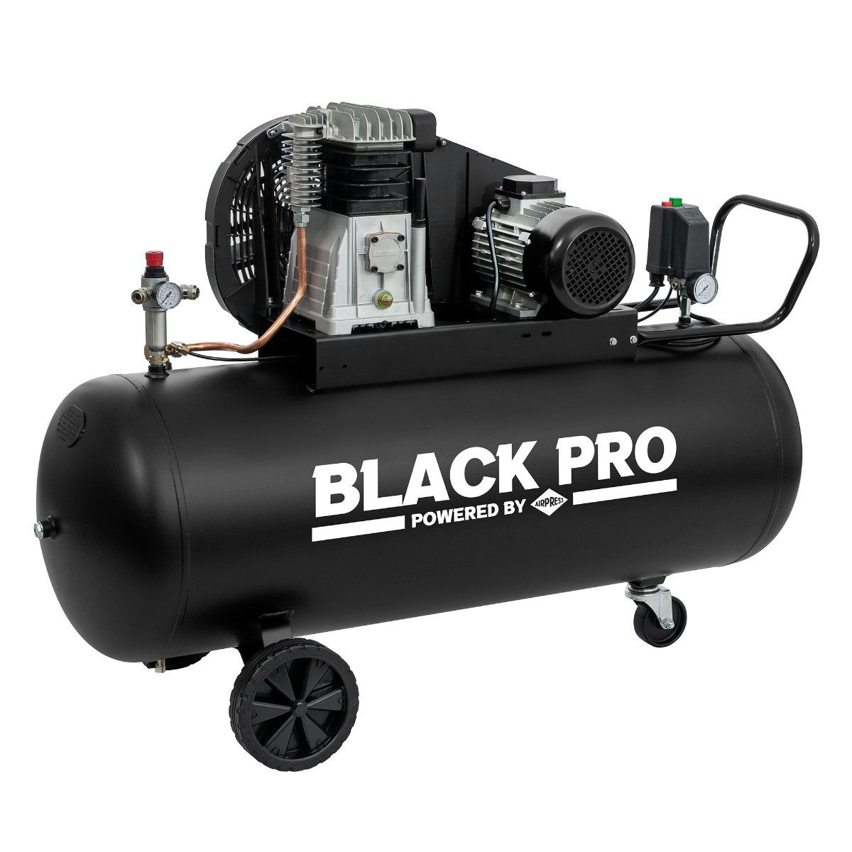 AIRPRESS Kompresor dwutłokowy Black Pro B3800B 10 bar 3 KM/2.2 kW 289.3 l/min 200L 360109