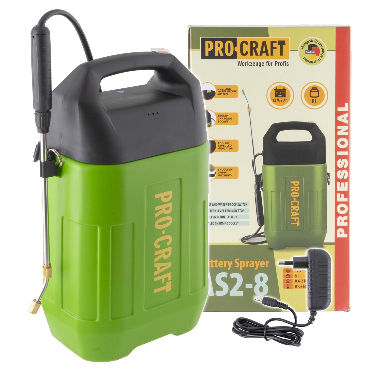 Procraft Opryskiwacz akumulatorowy 20V 8L AS2-8