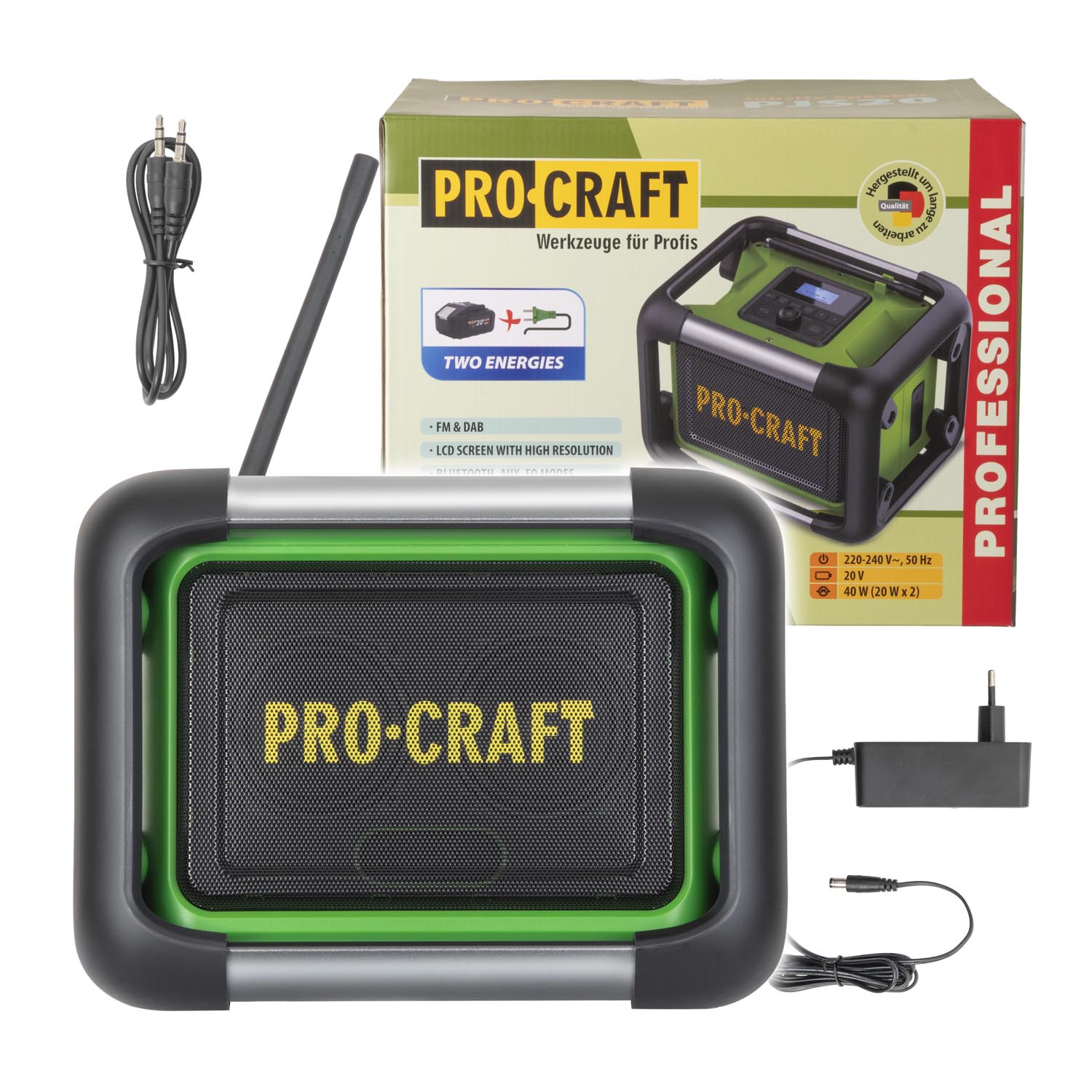 Procraft Radio akumulatorowe sieciowe PJS20BB (bez akum. i ładowarki)