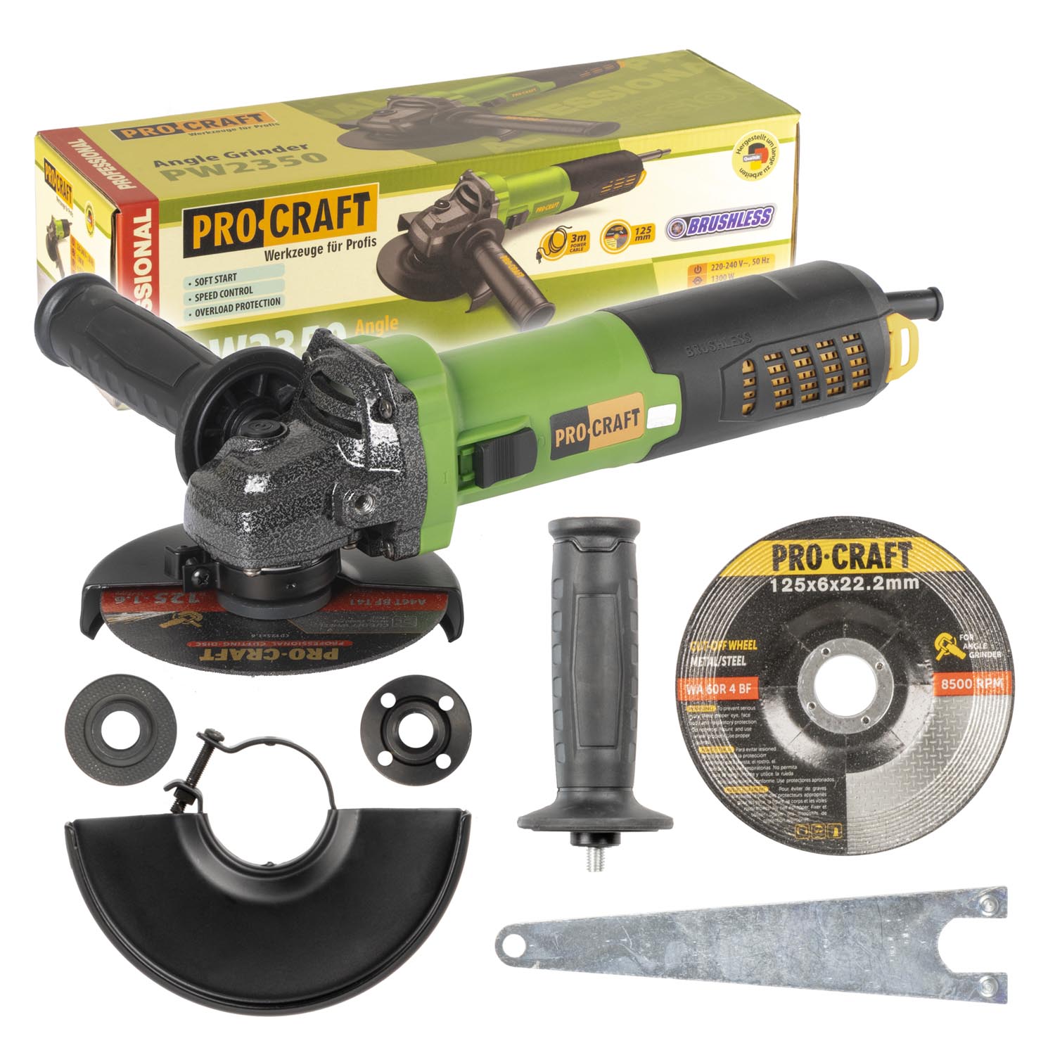 Procraft Szlifierka kątowa 125mm 1300W PW2350