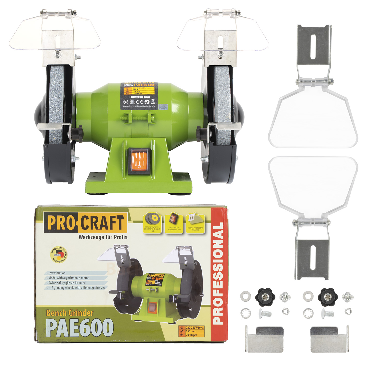 Procraft Szlifierka stołowa dwutarczowa 150W 150mm PAE600