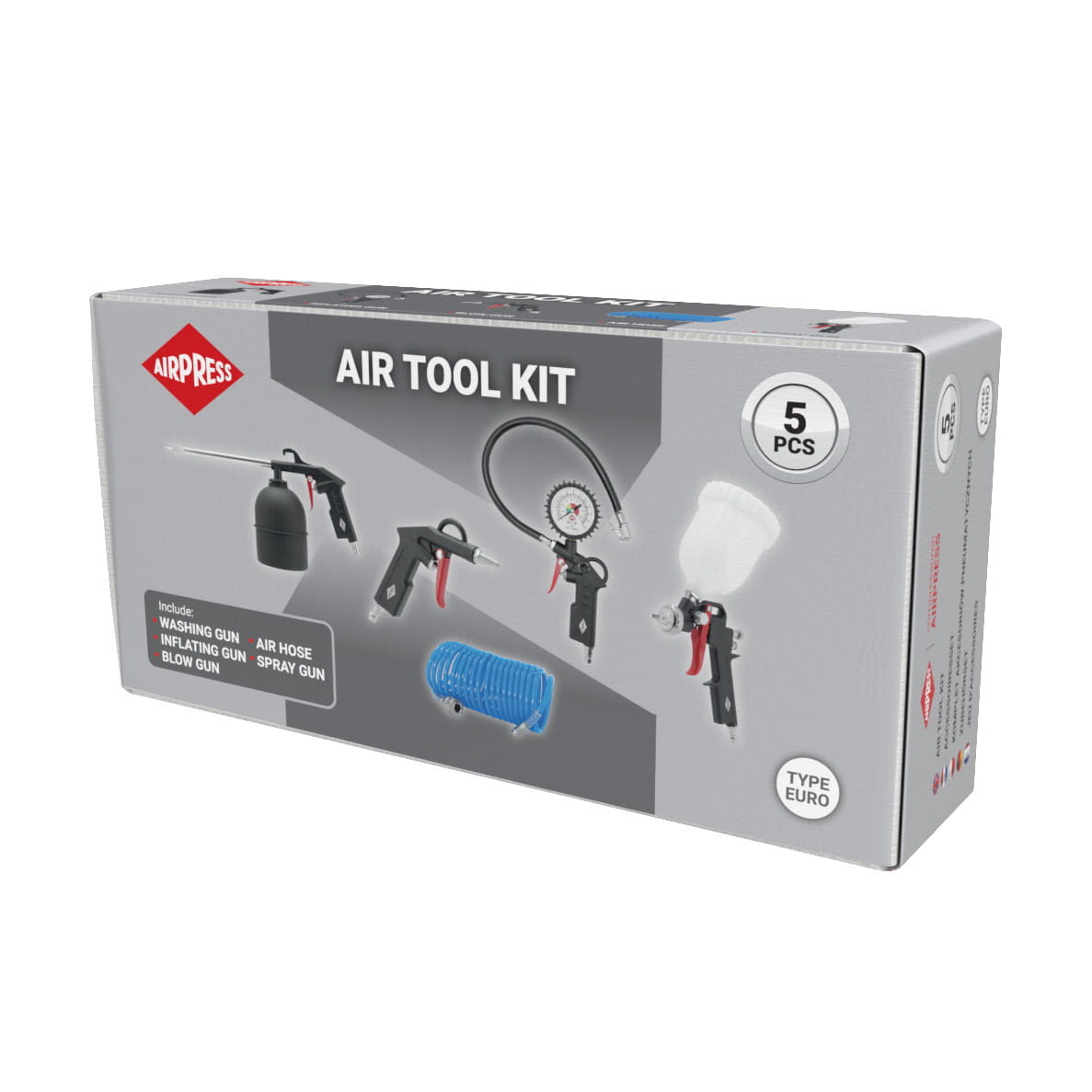 AIRPRESS 45893 Zestaw akcesoriów pneumatycznych 5 elementów Euro